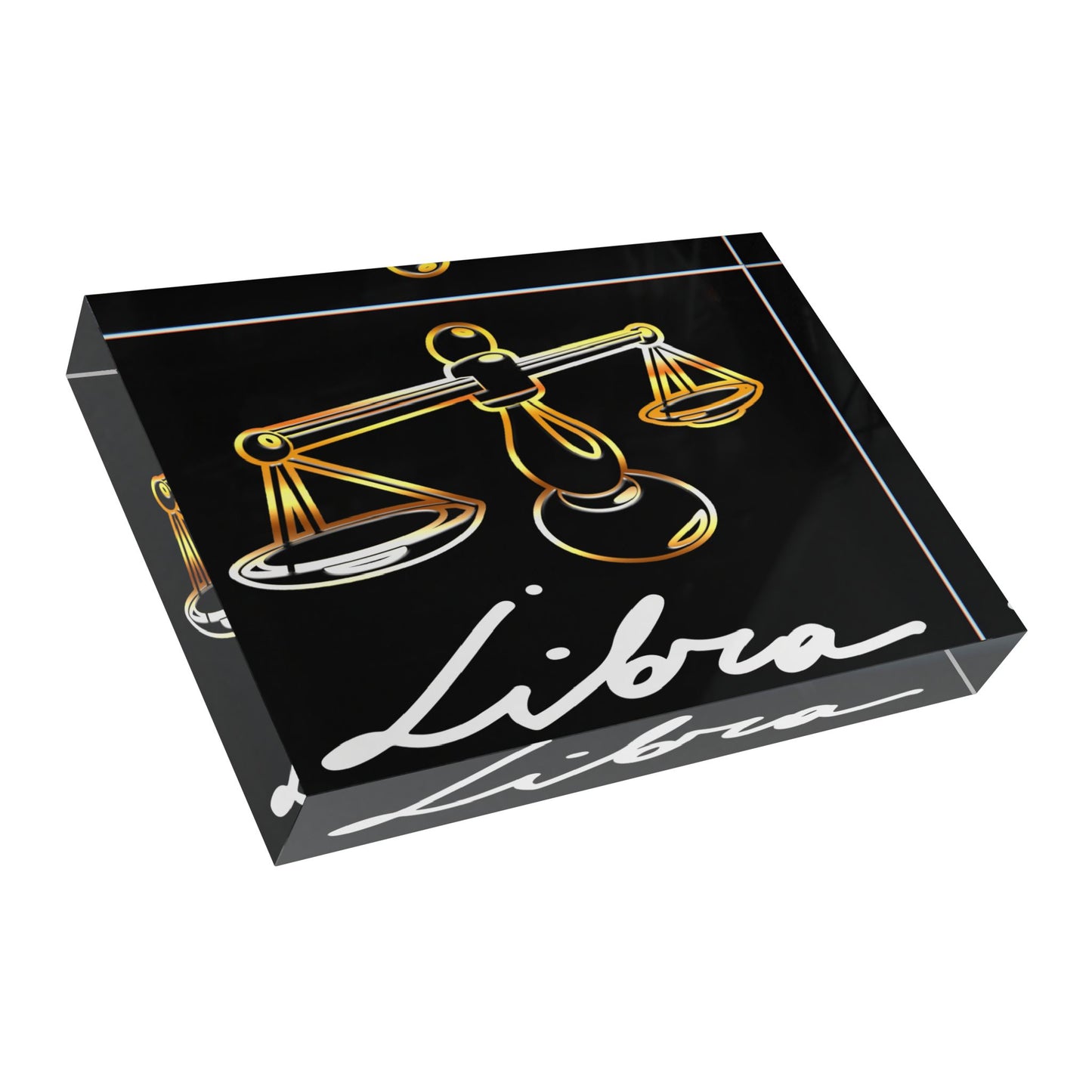 Libra Scales Photo Block, Black