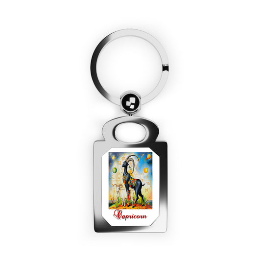 Capricorn, Rectangle Photo Keyring