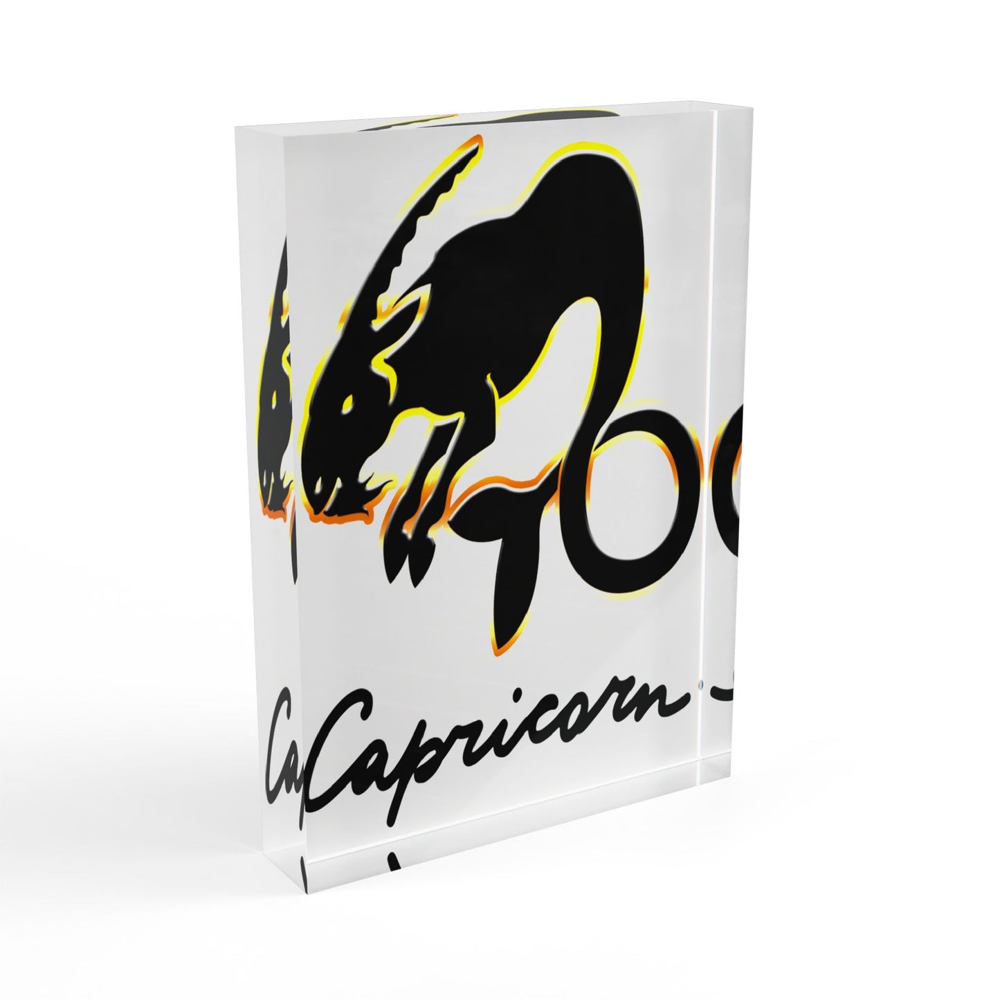 Capricorn Goat, Photo Block (White)