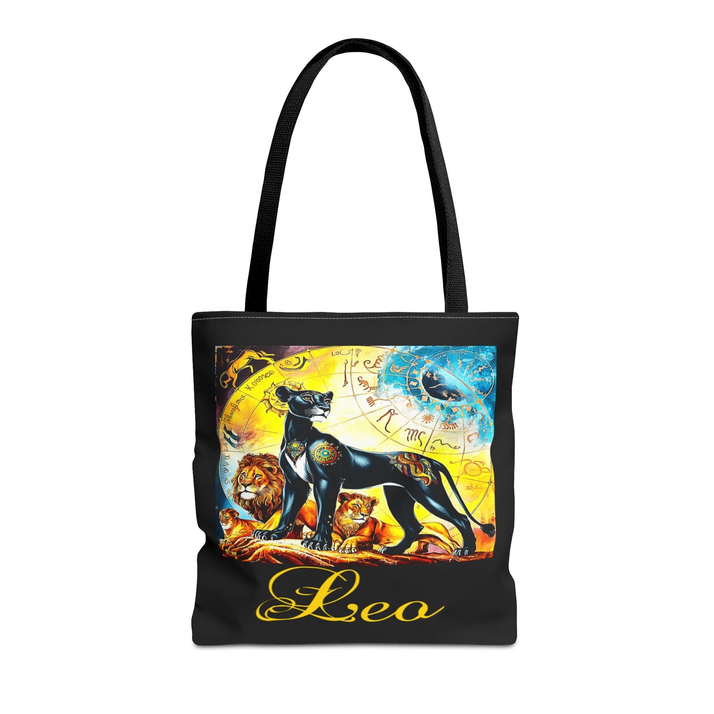 Leo Black Tote Bag, 3 Sizes