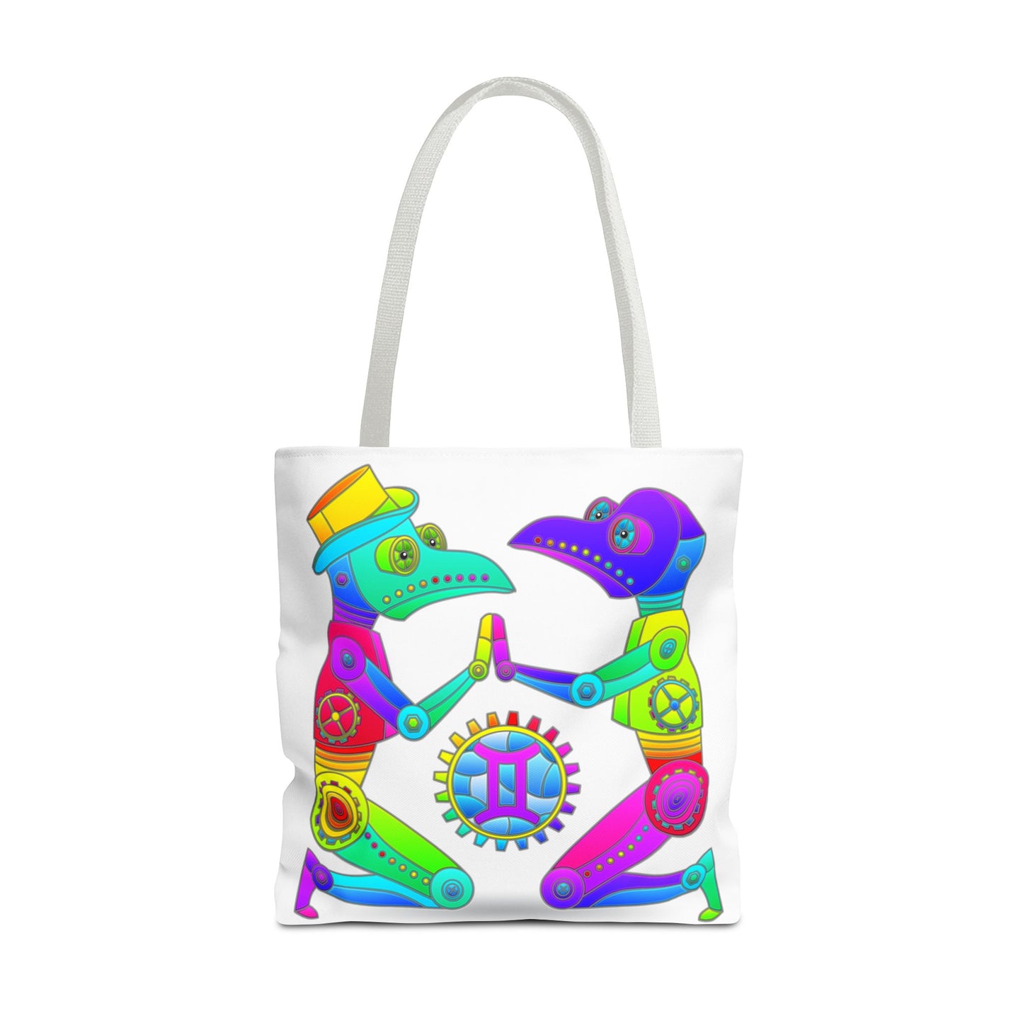 Gemini Rainbow Steampunk, White Tote Bag