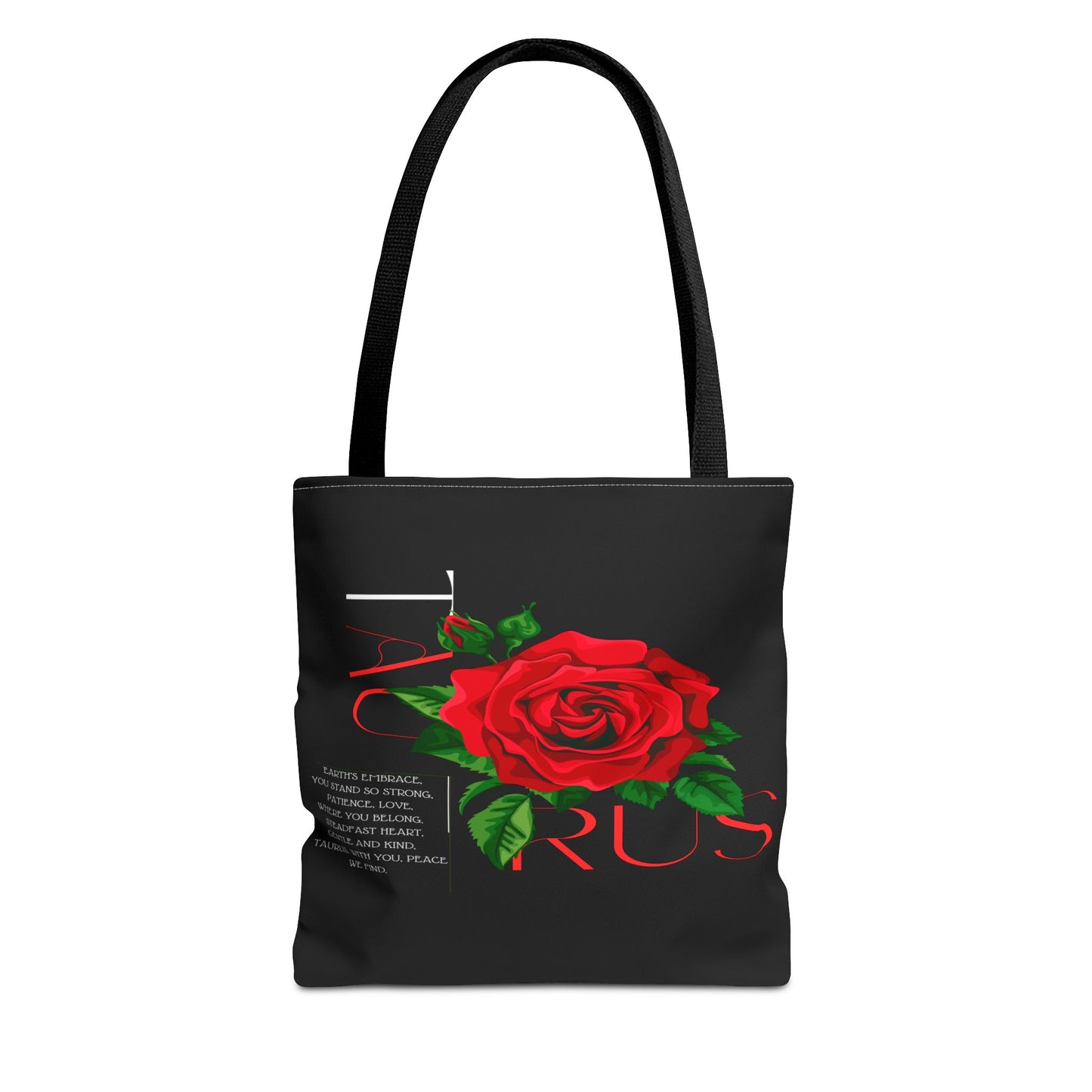 Taurus Rose Black Tote Bag, 3 Sizes