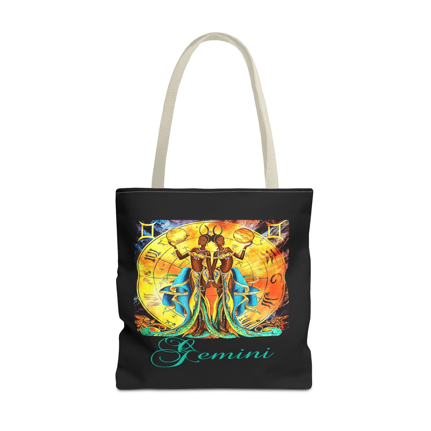 Gemini II Black Tote Bag, 3 Sizes