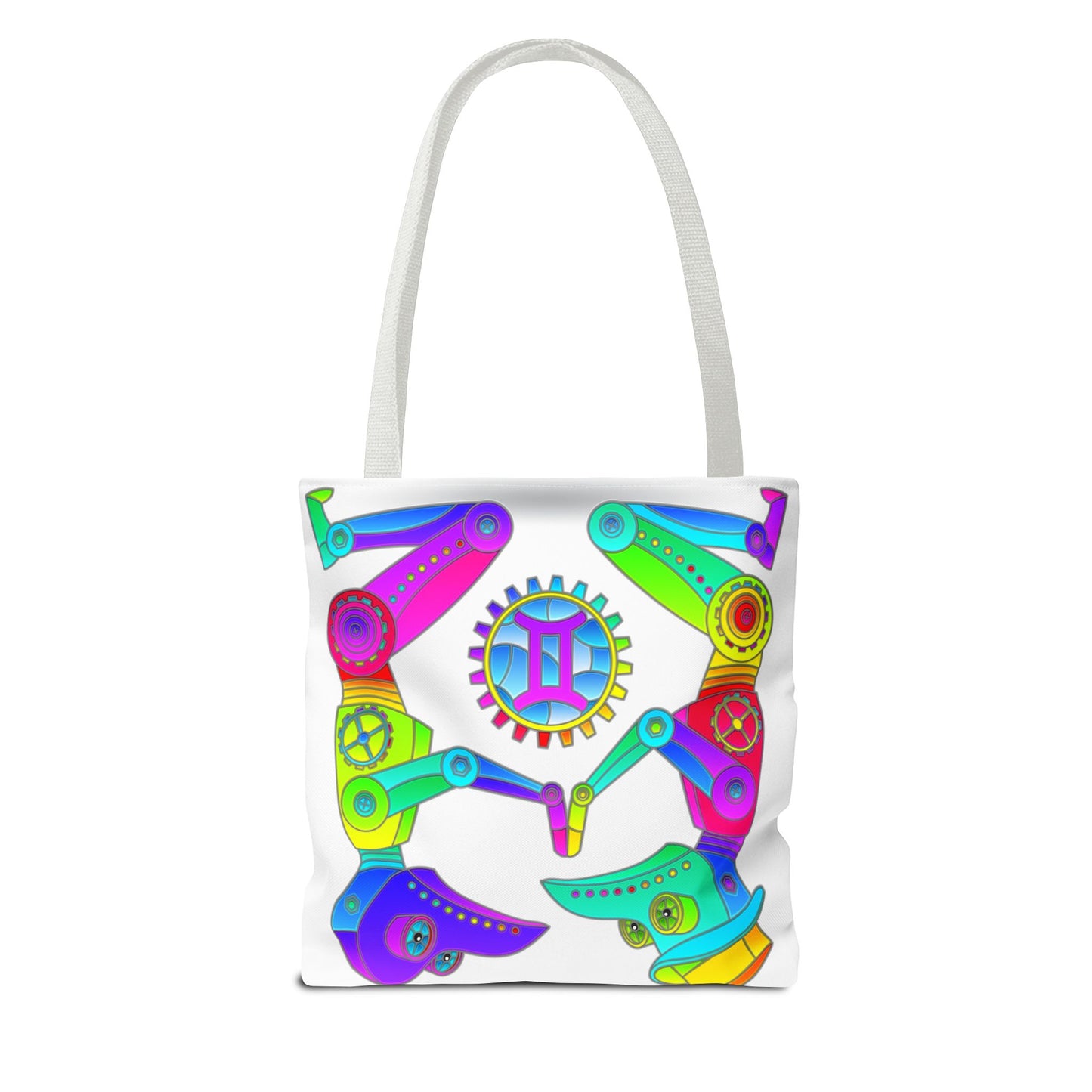 Gemini Rainbow Steampunk, White Tote Bag