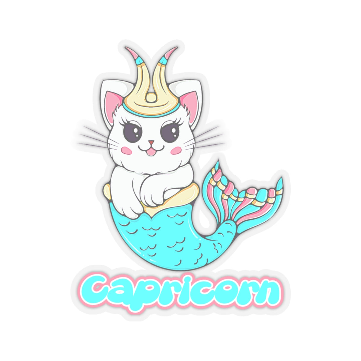 Capricorn Anime Cat, Kiss-Cut Stickers