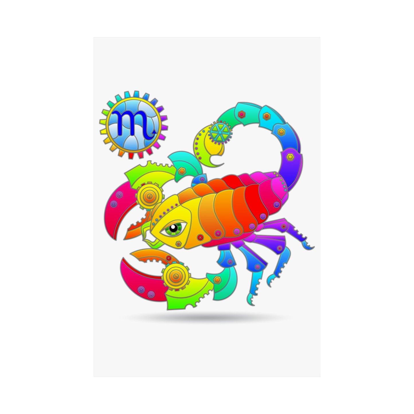 Scorpio Rainbow Steampunk, Matte Vertical Poster