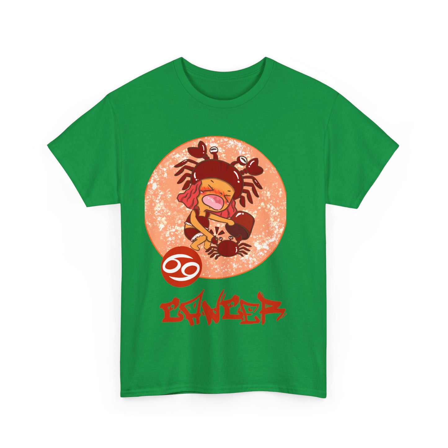 Cancer Chibi Girl & Crab, Unisex Heavy Cotton Tee