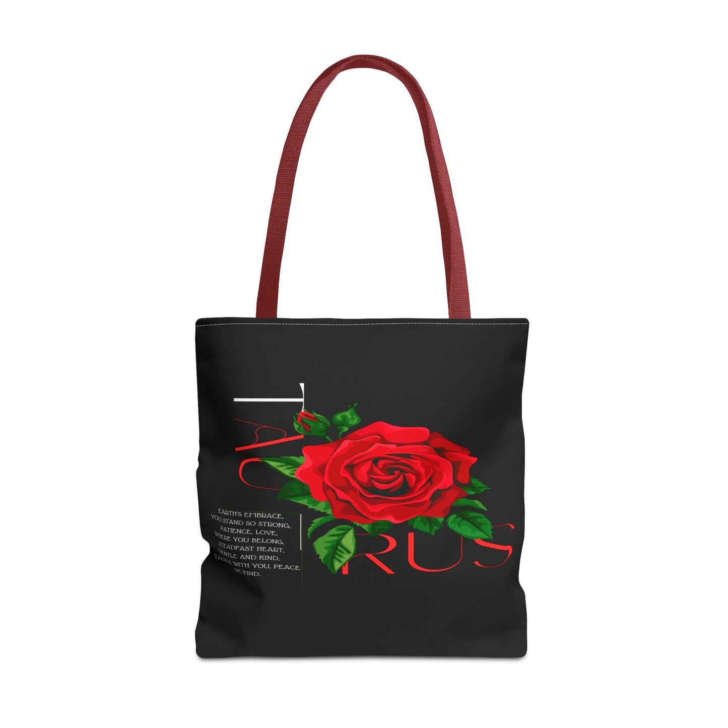 Taurus Rose Black Tote Bag, 3 Sizes