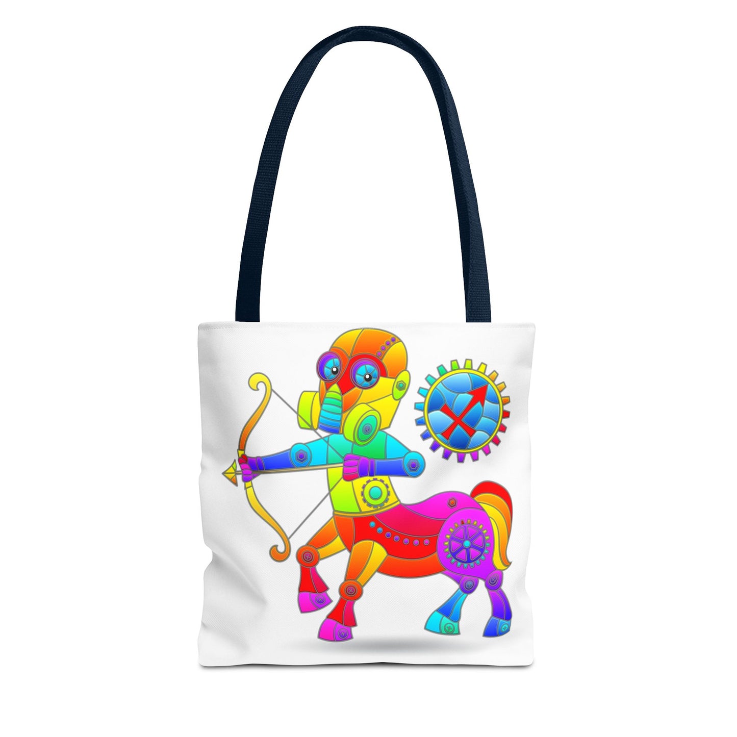 Sagittarius Rainbow Steampunk, White Tote Bag