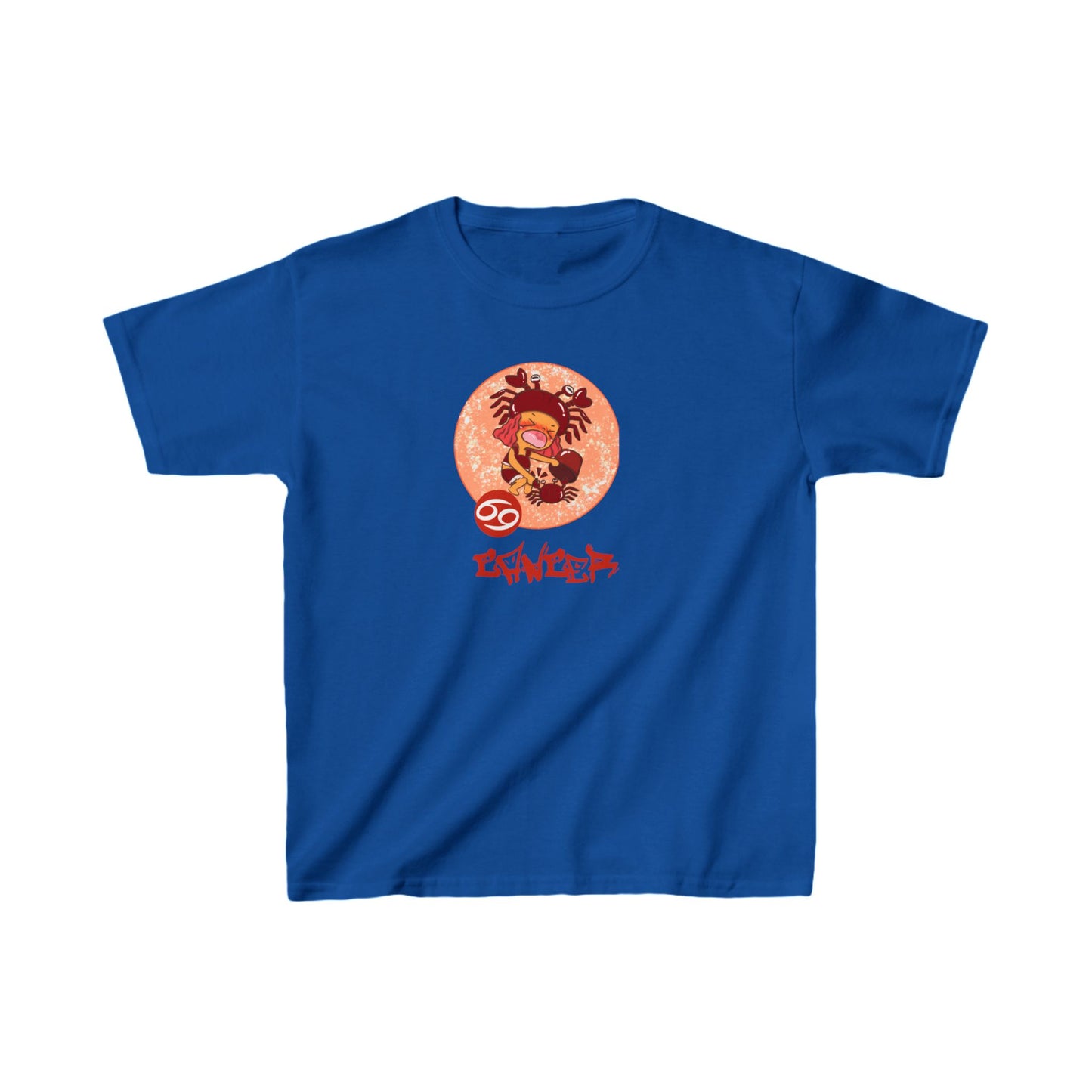 Cancer Chibi Girl & Crab, Kids Heavy Cotton™ Tee