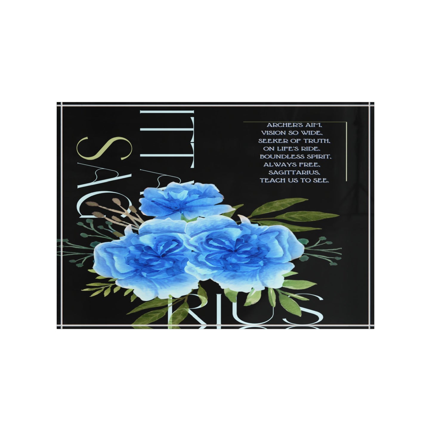 Sagittarius Blue Carnations, Photo Block (Black)