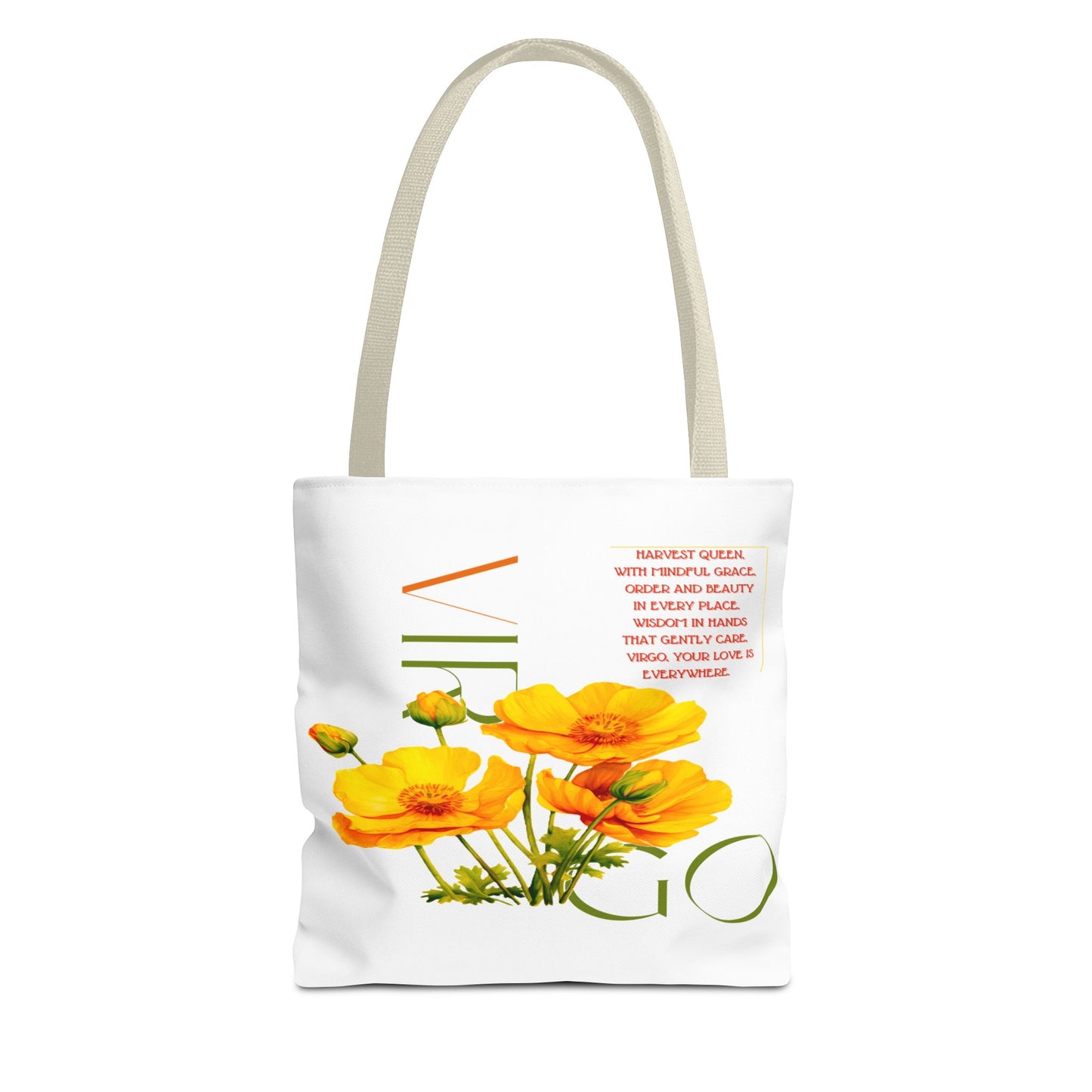 Virgo Buttercups White Tote Bag, 3 Sizes