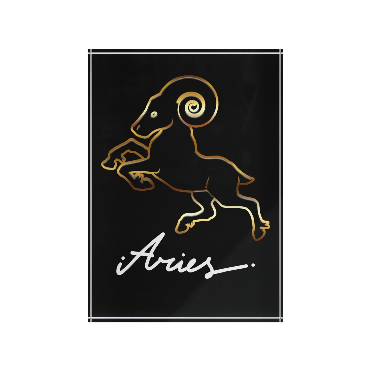 Aries Ram Photo Block, Black