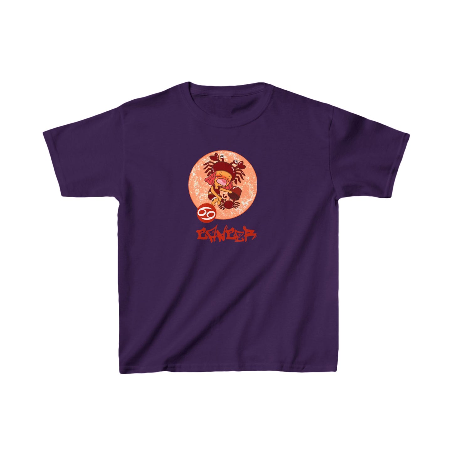 Cancer Chibi Girl & Crab, Kids Heavy Cotton™ Tee