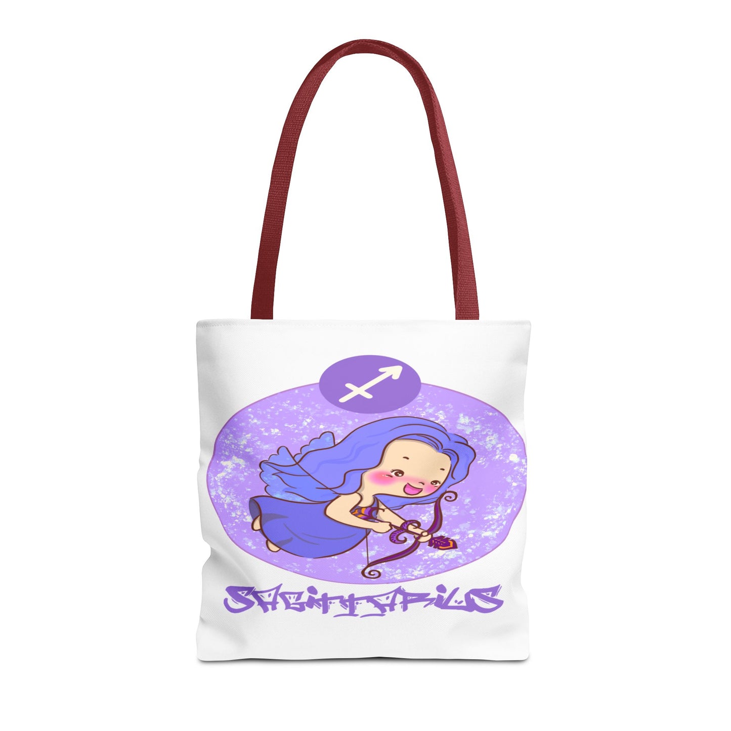 Sagittarius Chibi Archer White Tote Bag, 3 Sizes