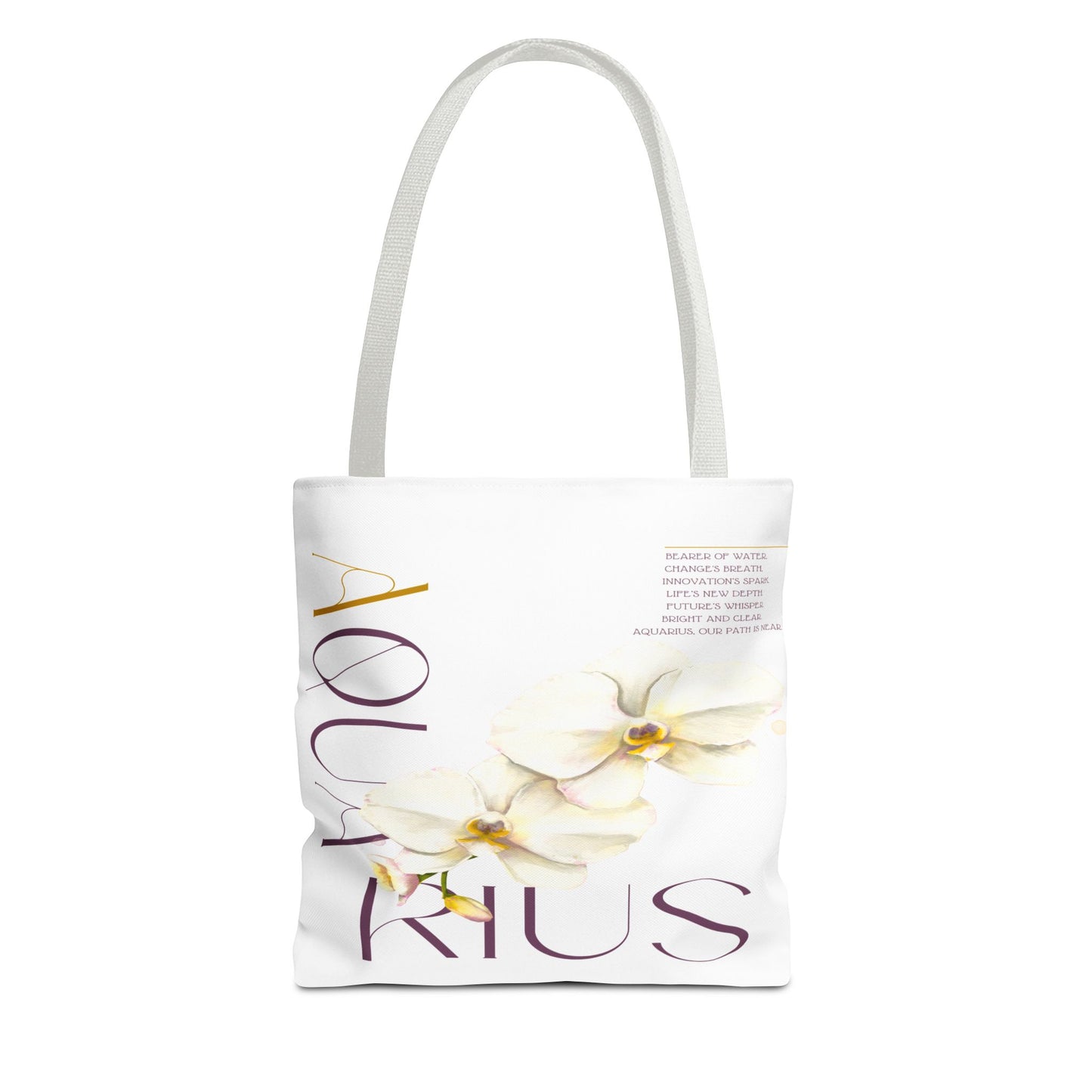 Aquarius Orchids White Tote Bag, 3 Sizes