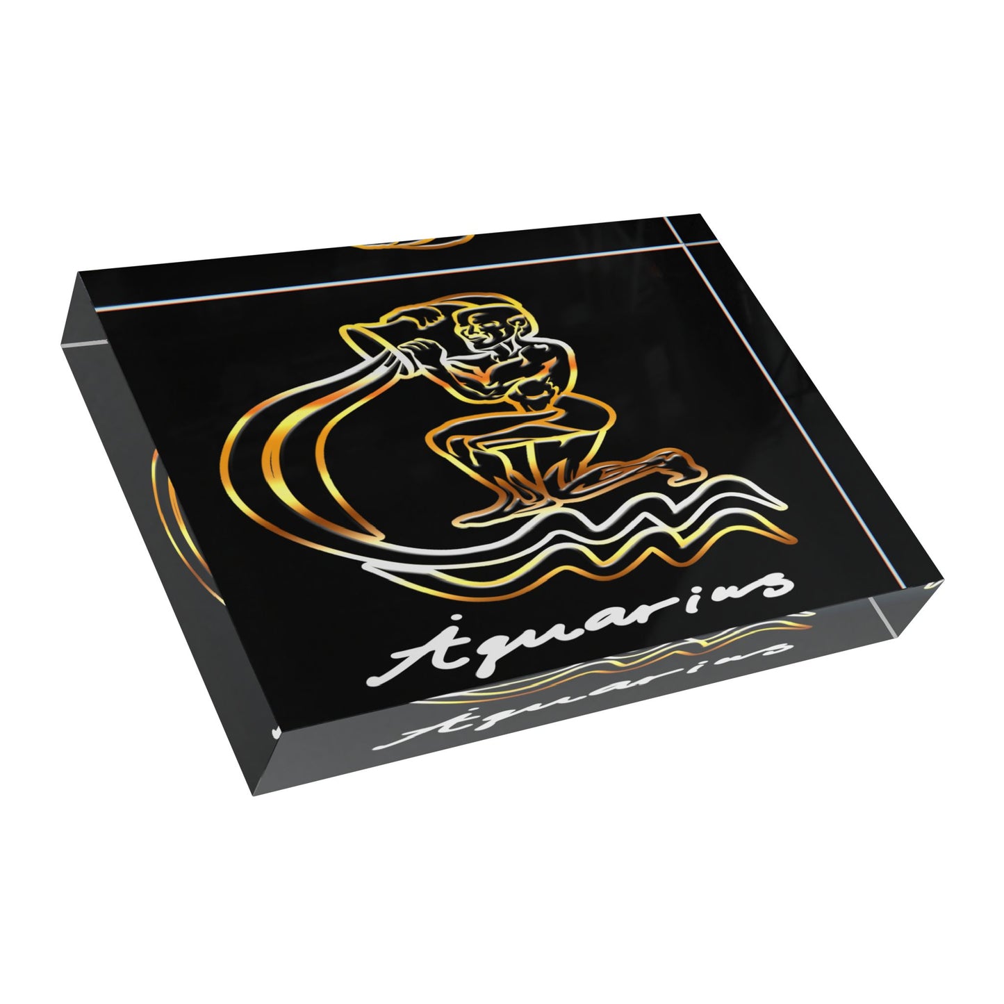 Aquarius Water Bearer Photo Block, Black