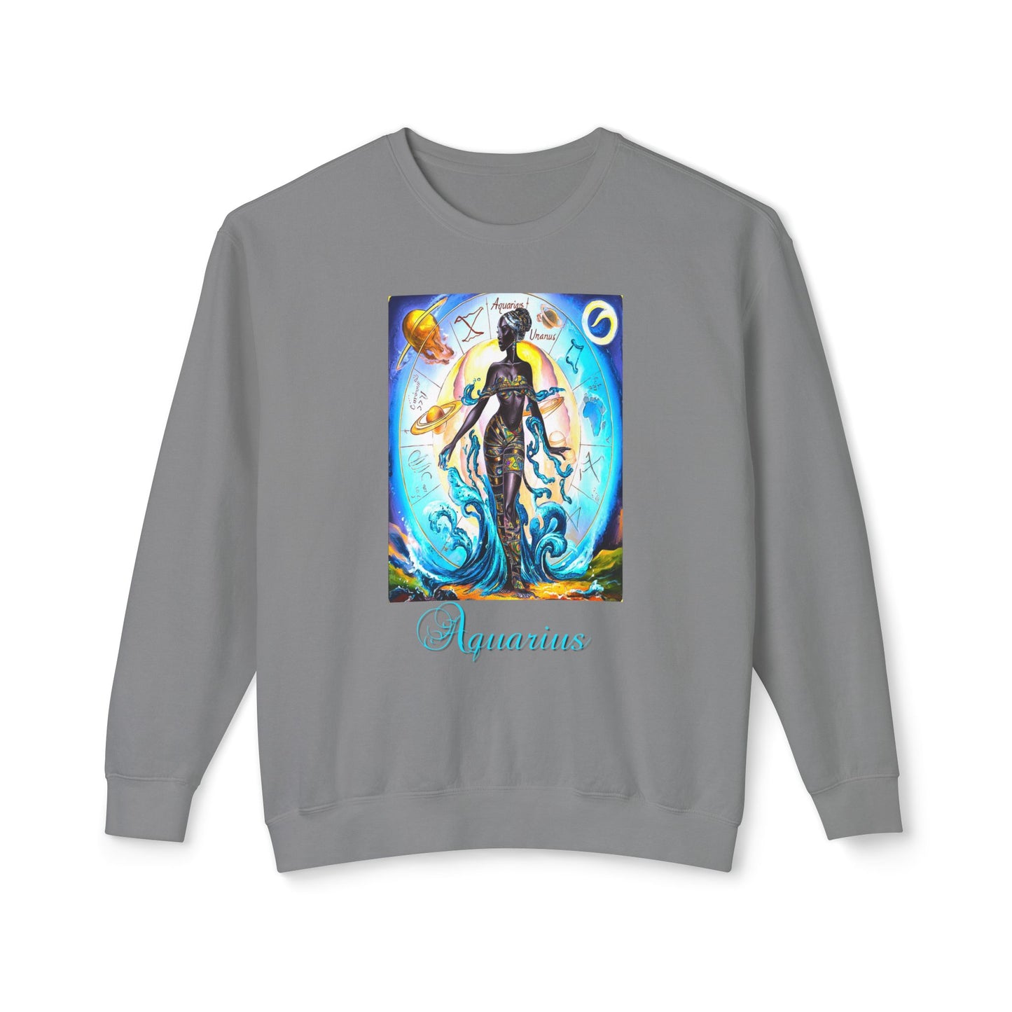 Aquarius, Unisex Lightweight Crewneck Sweatshirt