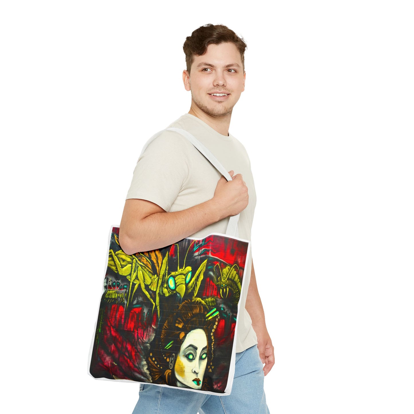 Alien Grasshopper Tote Bag, 3 Sizes