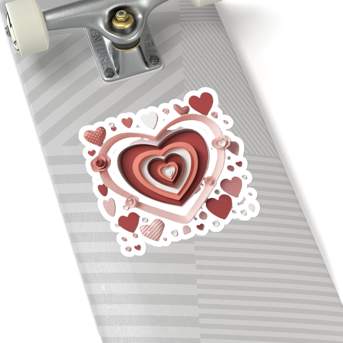 3D Love Hearts, Kiss-Cut Stickers