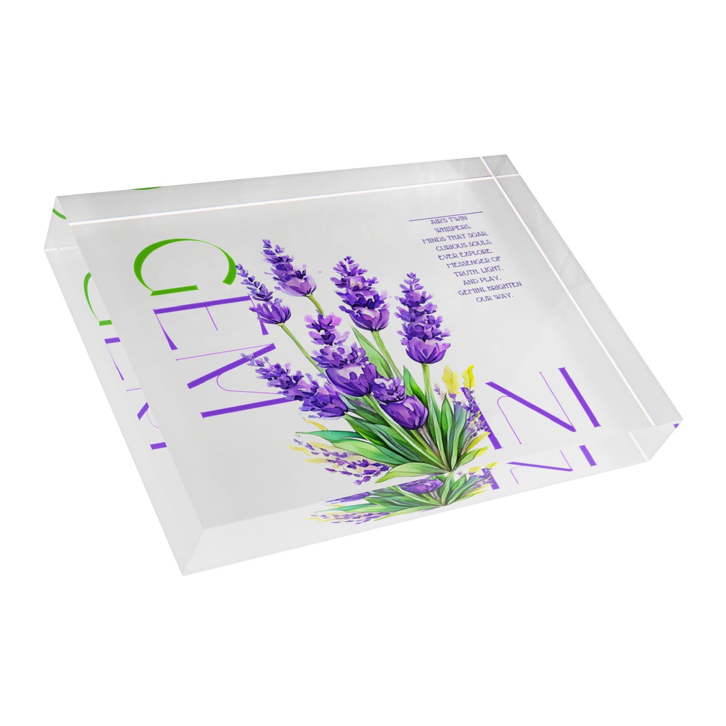 Gemini Lavender, Photo Block (White)