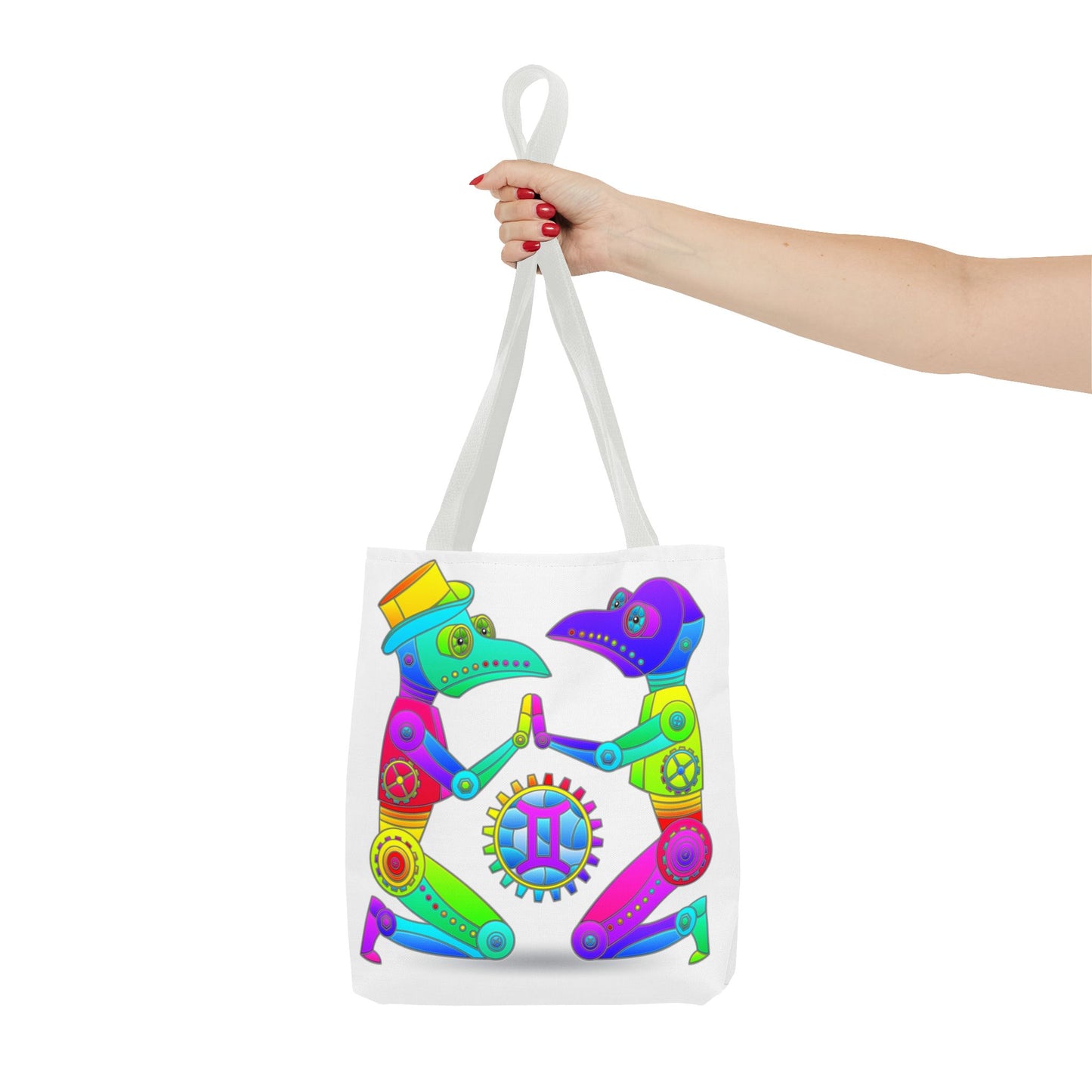 Gemini Rainbow Steampunk, White Tote Bag