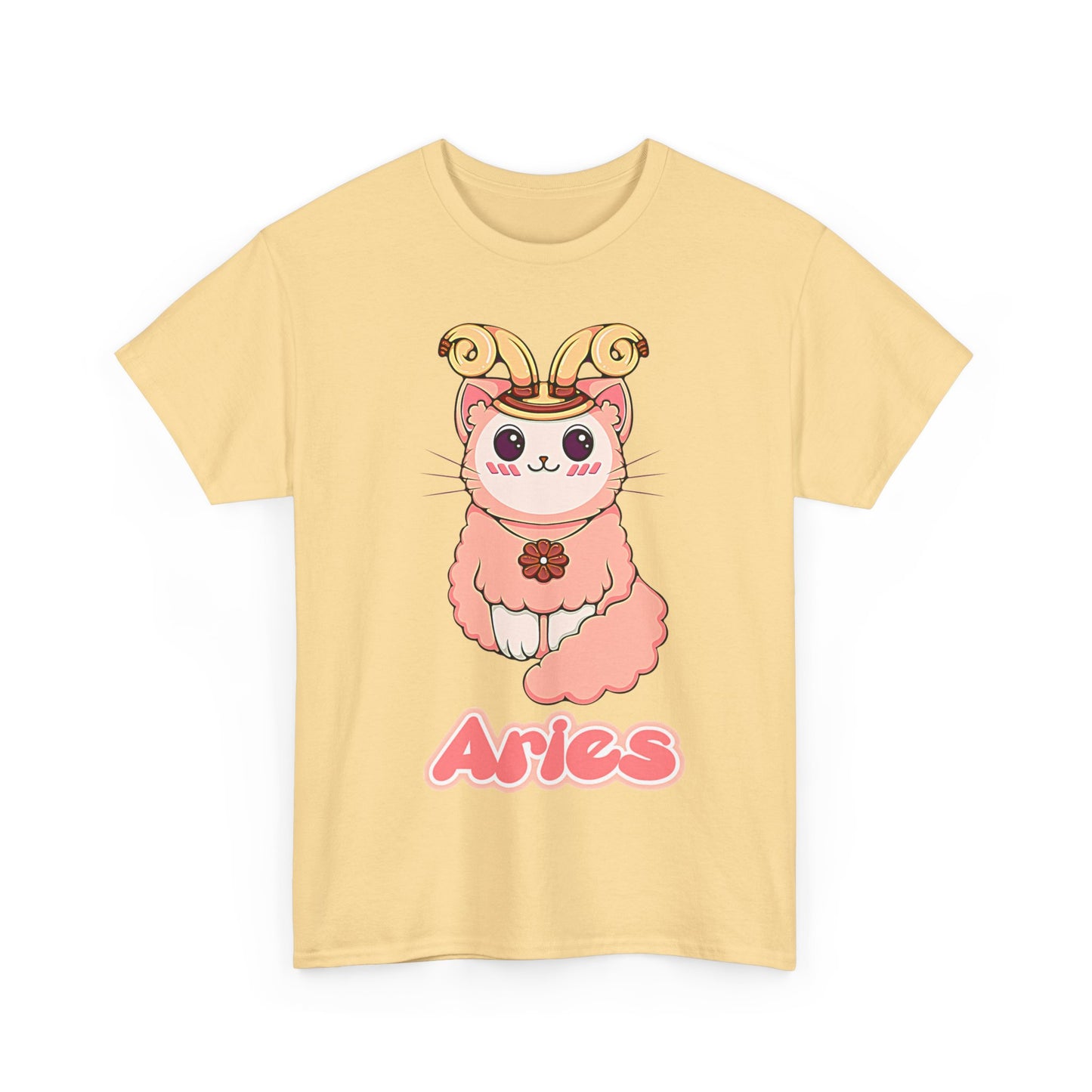 Aries Anime Cat, Unisex Heavy Cotton Tee