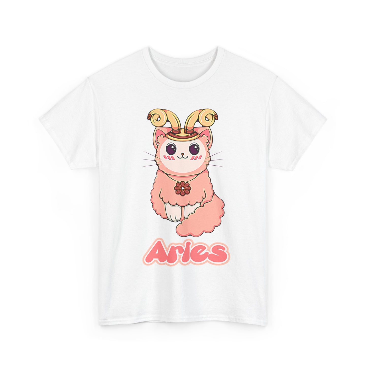 Aries Anime Cat, Unisex Heavy Cotton Tee