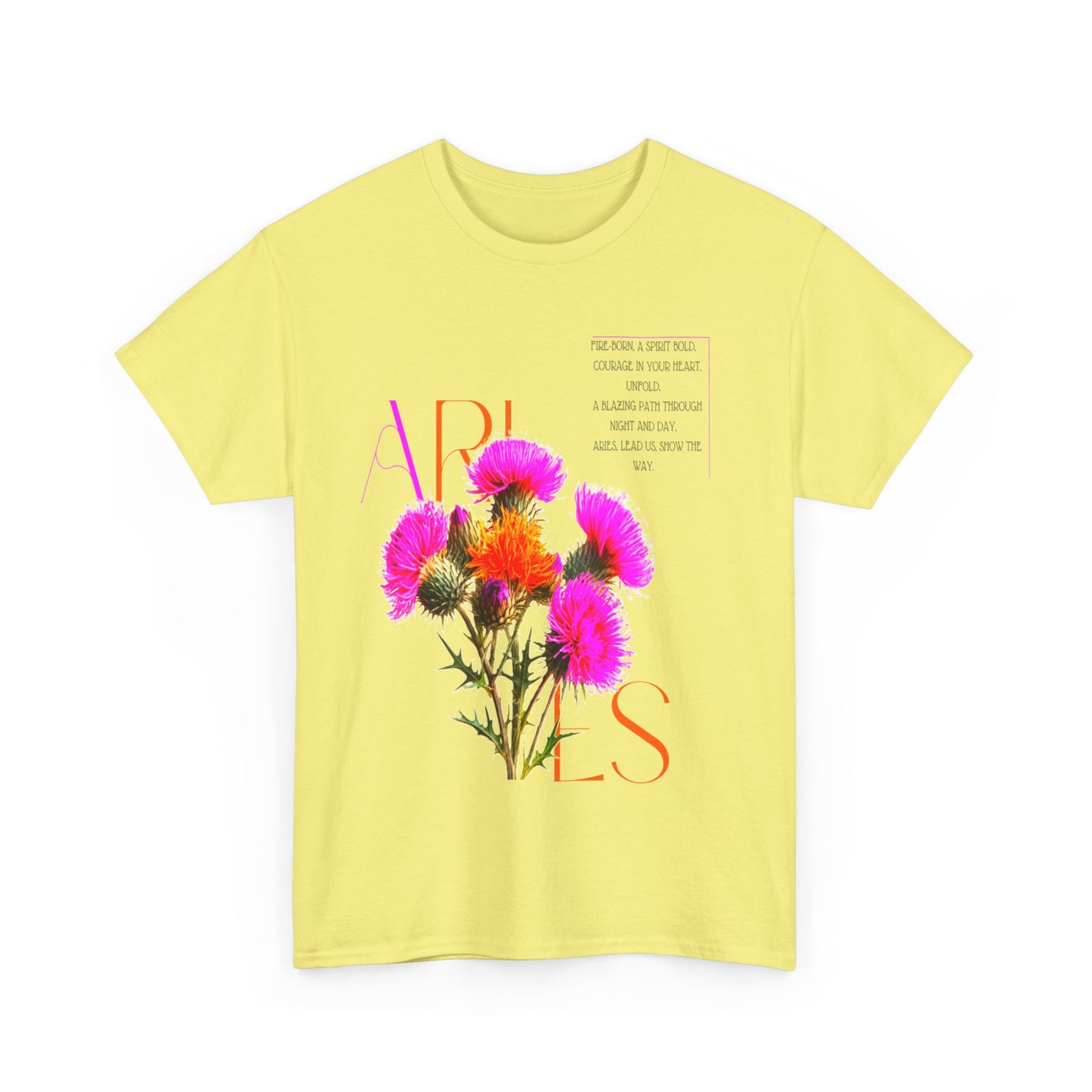 Aries Thistle, Unisex Heavy Cotton Tee