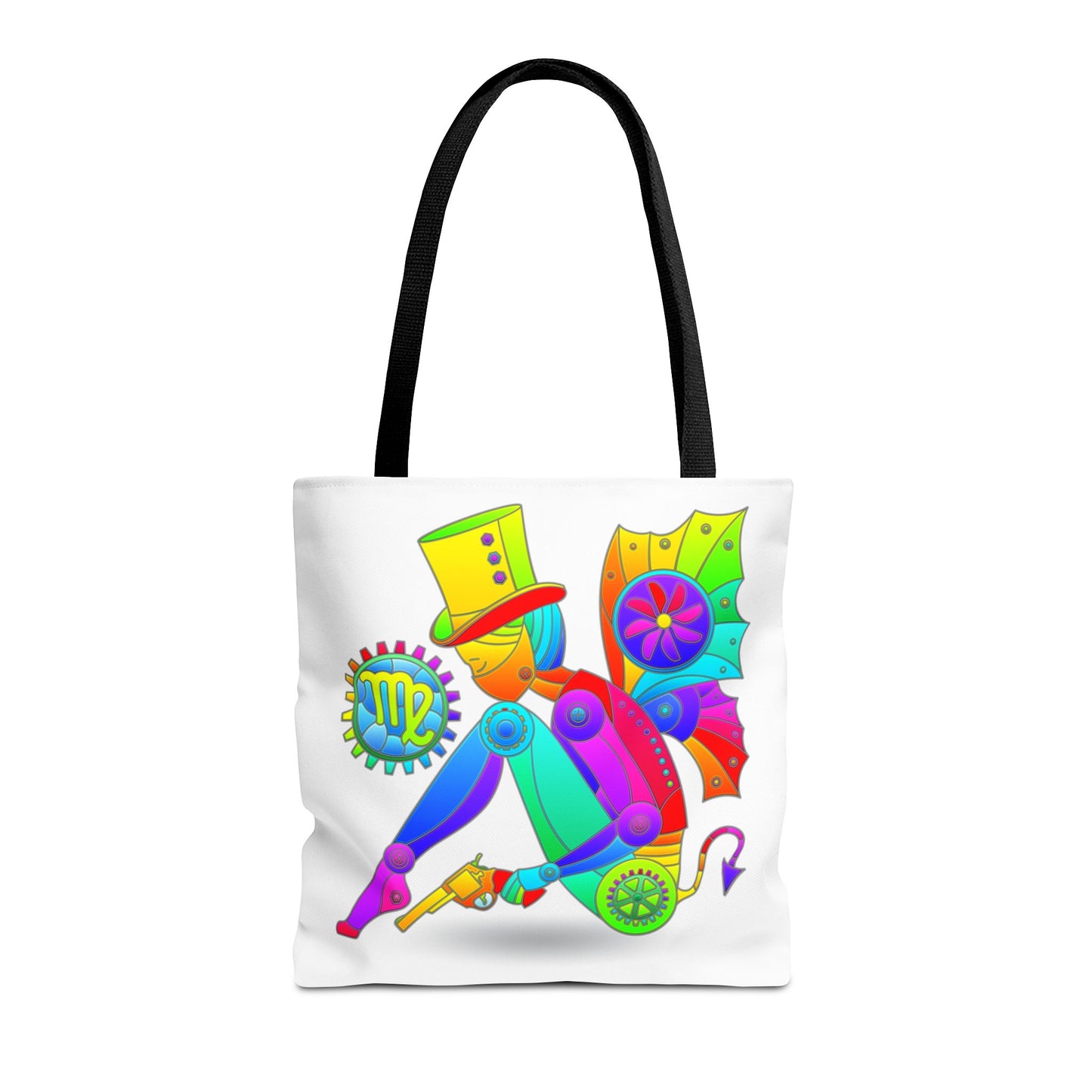 Virgo Rainbow Steampunk, White Tote Bag