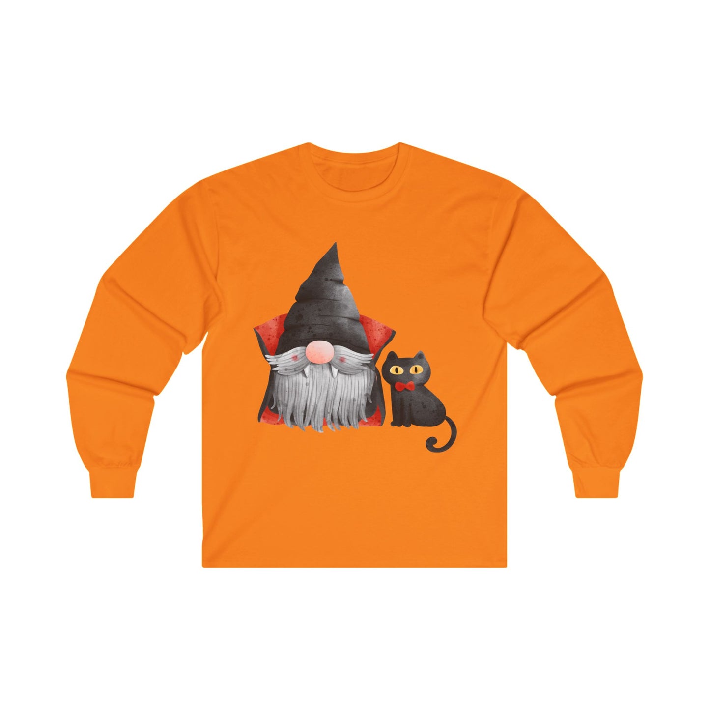 Warlock Gnome & Black Cat, Unisex Ultra Cotton Long Sleeve Tee