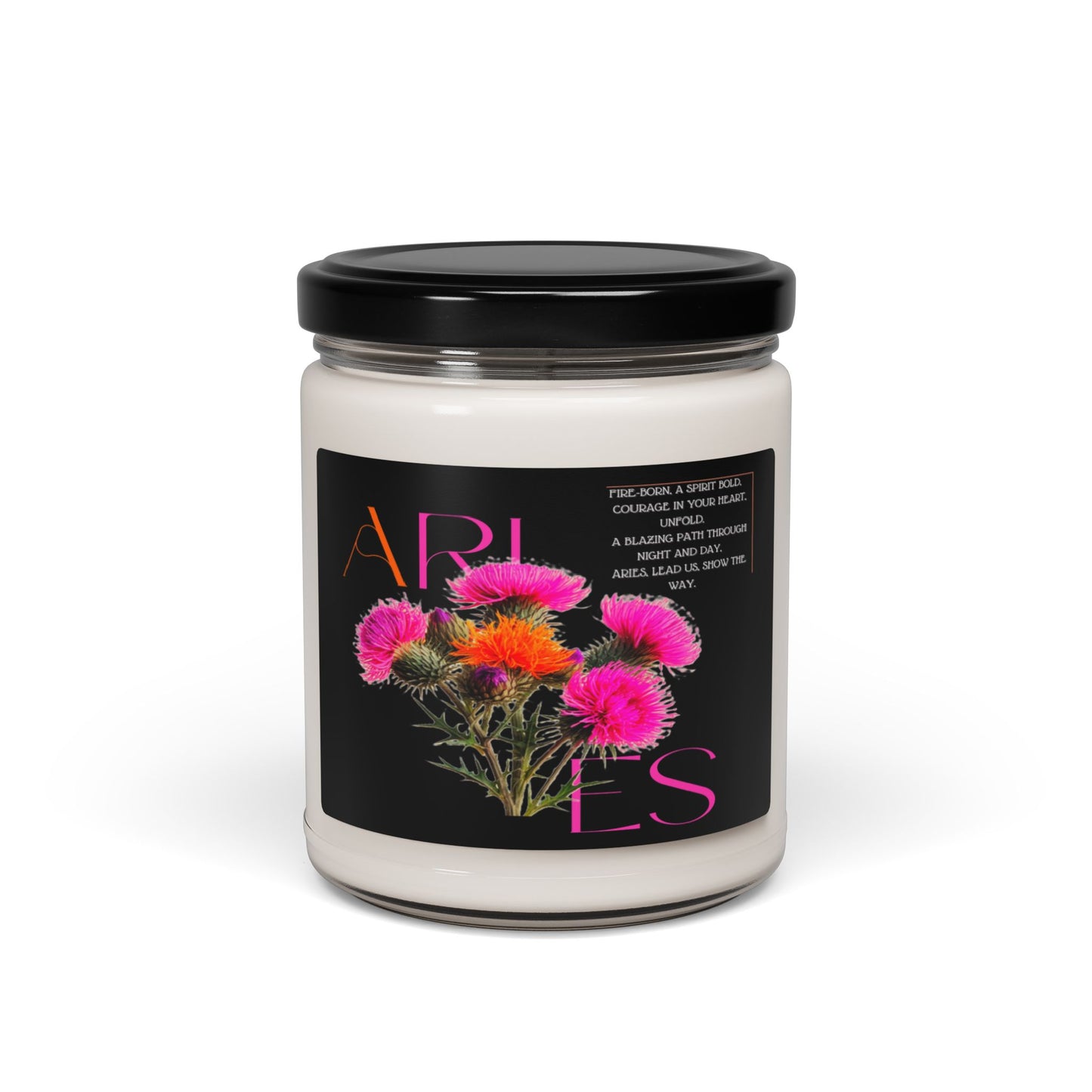 Aries Thistle Black, Soy Candle, 10 Scents