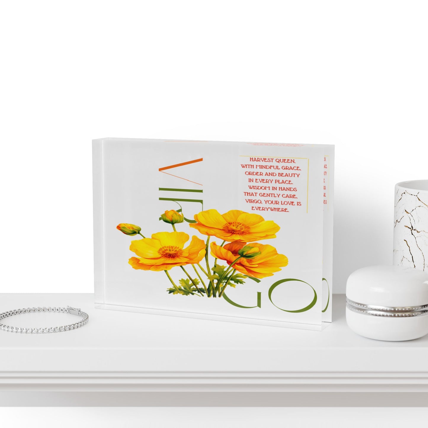 Virgo Buttercups, Photo Block (White)