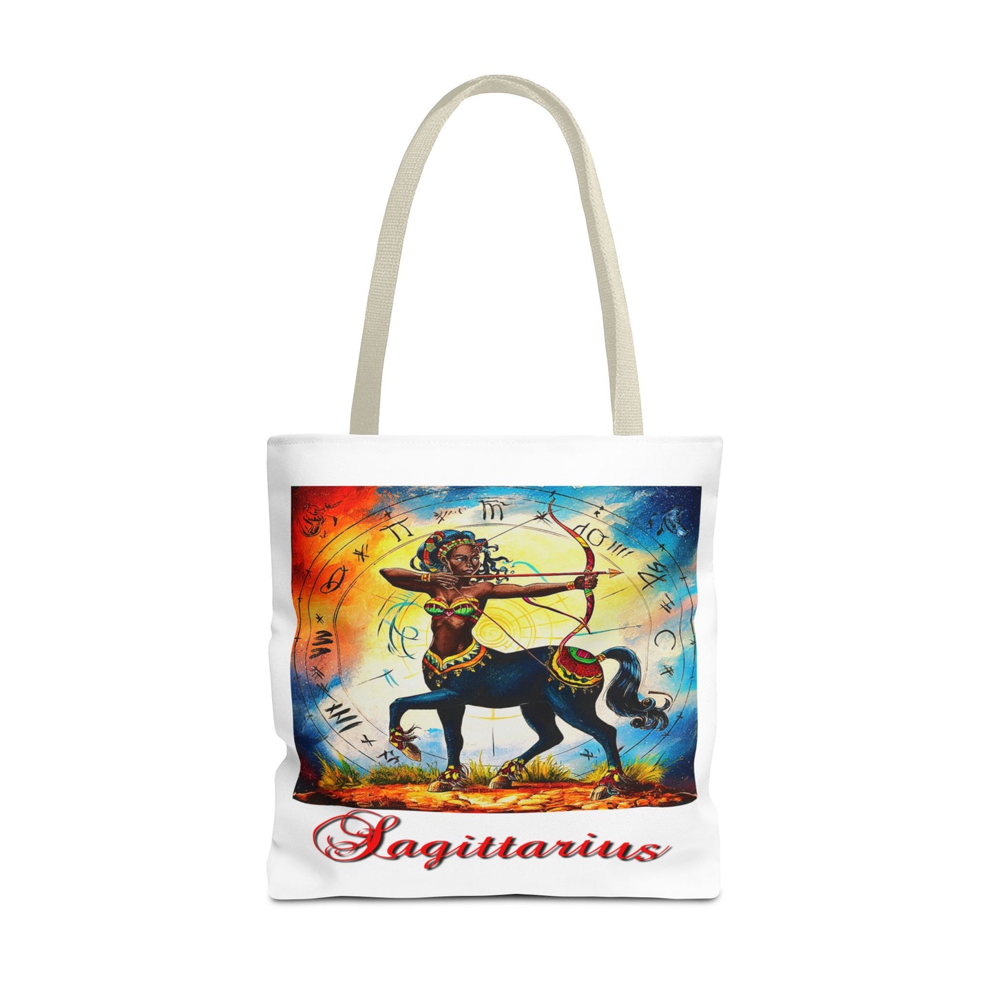 Sagittarius White Tote Bag, 3 Sizes