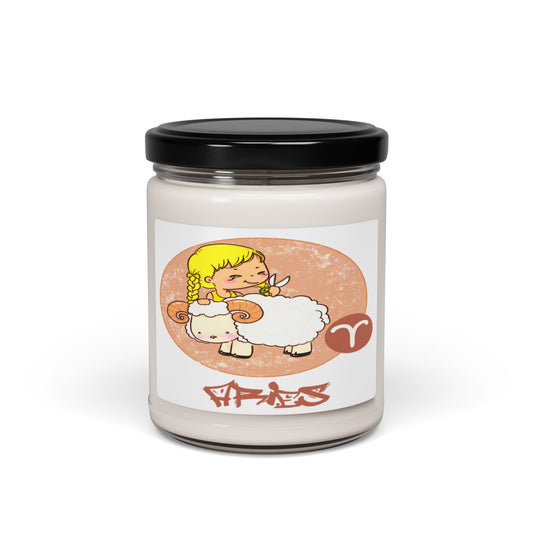 Aries Chibi Girl & Ram, Soy Candle, 10 Scents