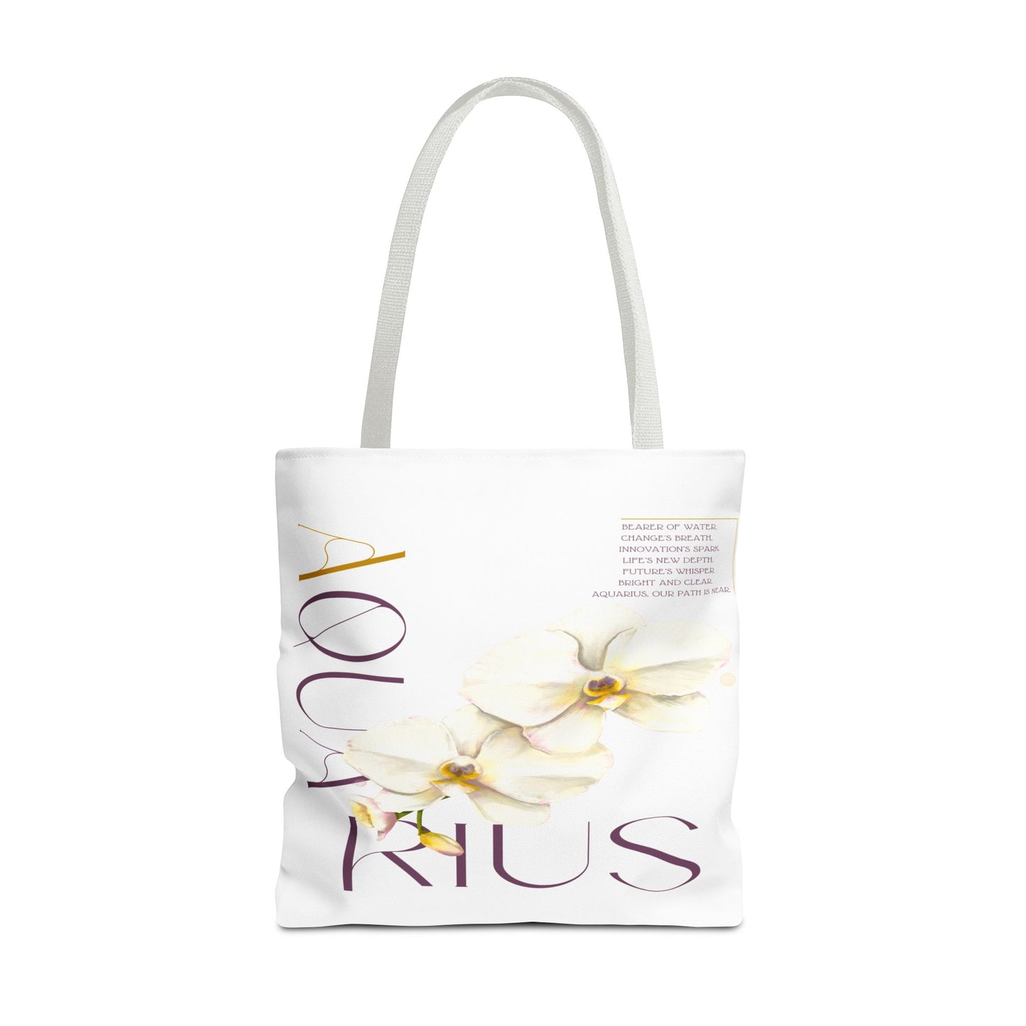 Aquarius Orchids White Tote Bag, 3 Sizes