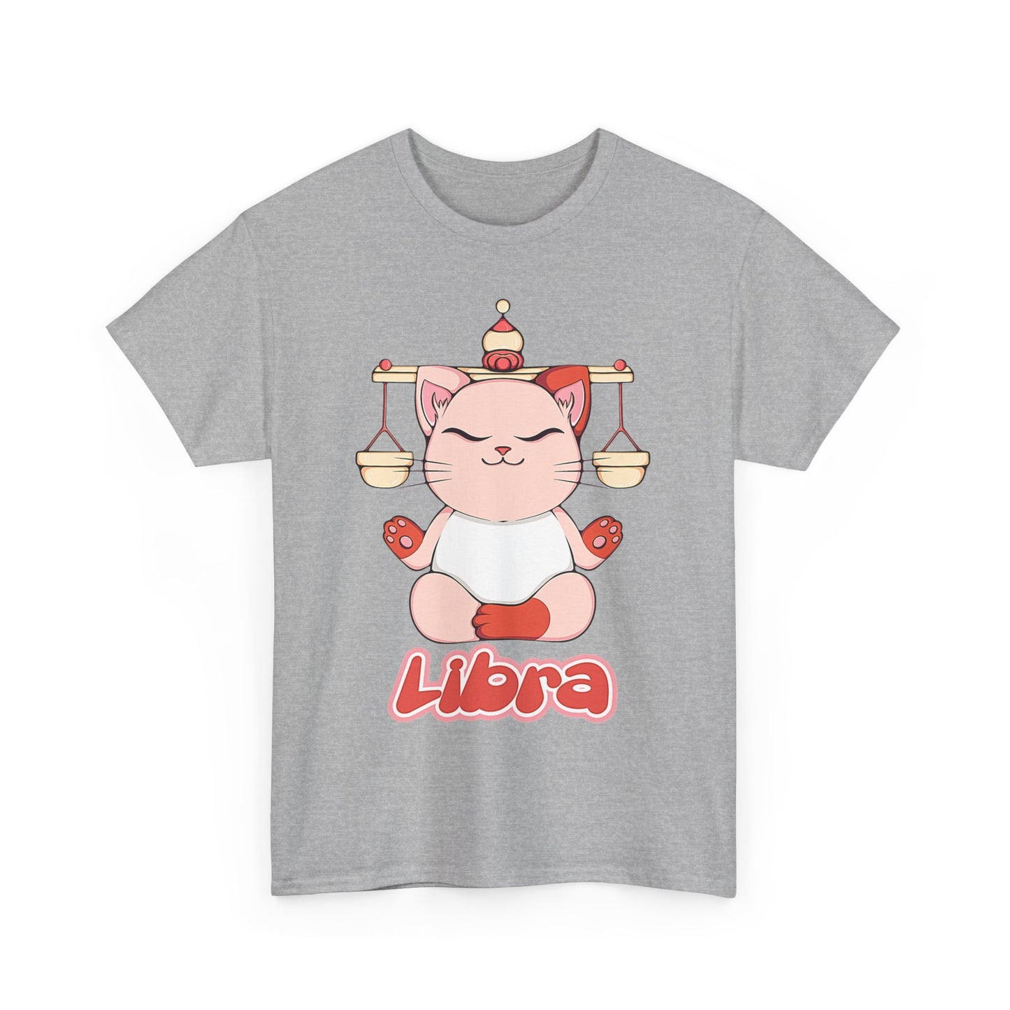 Libra Anime Cat, Unisex Heavy Cotton Tee