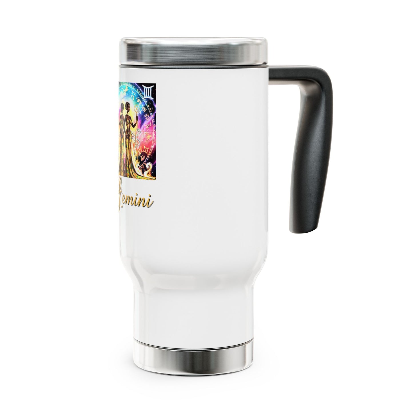 Gemini I, Stainless Steel Travel Mug with Handle, 14oz