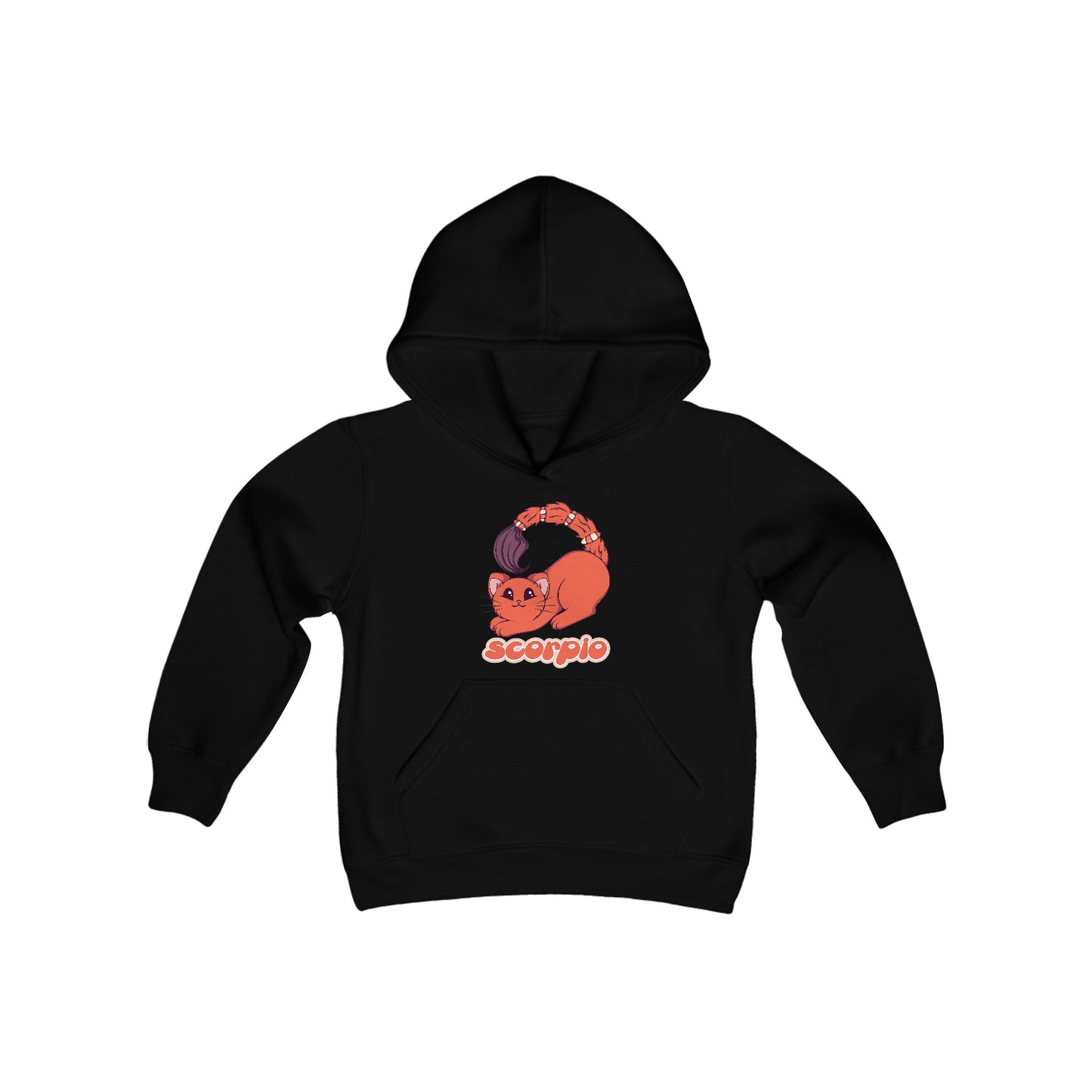 Scorpio Anime Cat,Youth Heavy Blend Hooded Sweatshirt