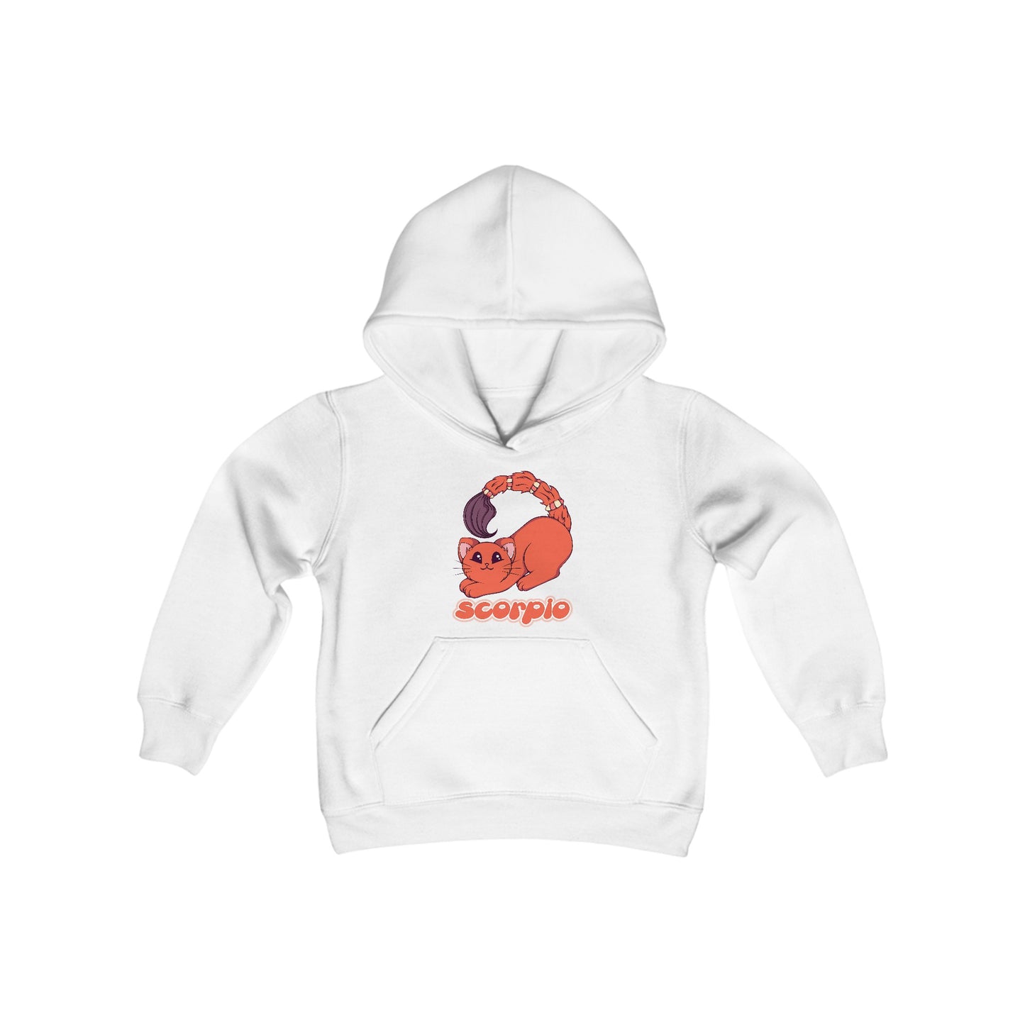 Scorpio Anime Cat,Youth Heavy Blend Hooded Sweatshirt