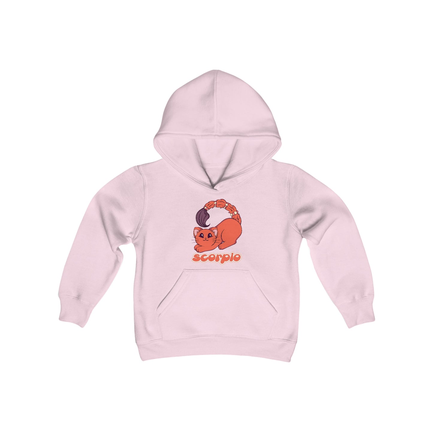 Scorpio Anime Cat,Youth Heavy Blend Hooded Sweatshirt