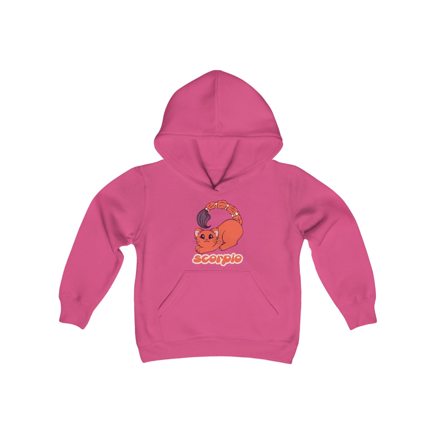 Scorpio Anime Cat,Youth Heavy Blend Hooded Sweatshirt