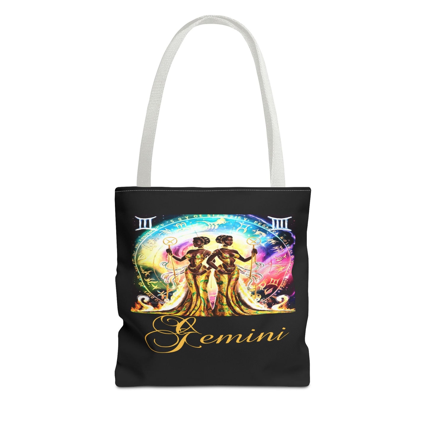 Gemini I Black Tote Bag, 3 Sizes