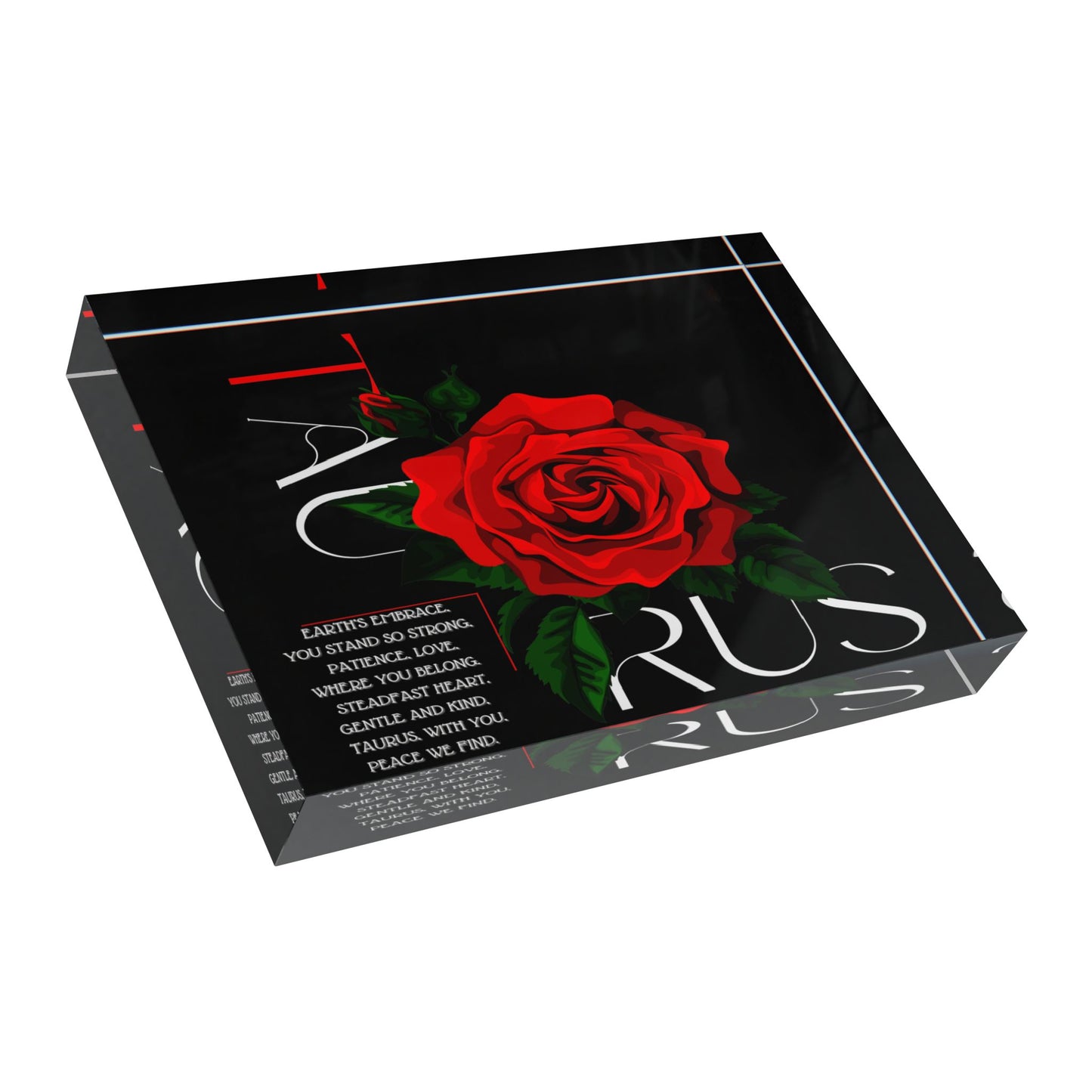 Taurus Rose, Photo Block (Black)