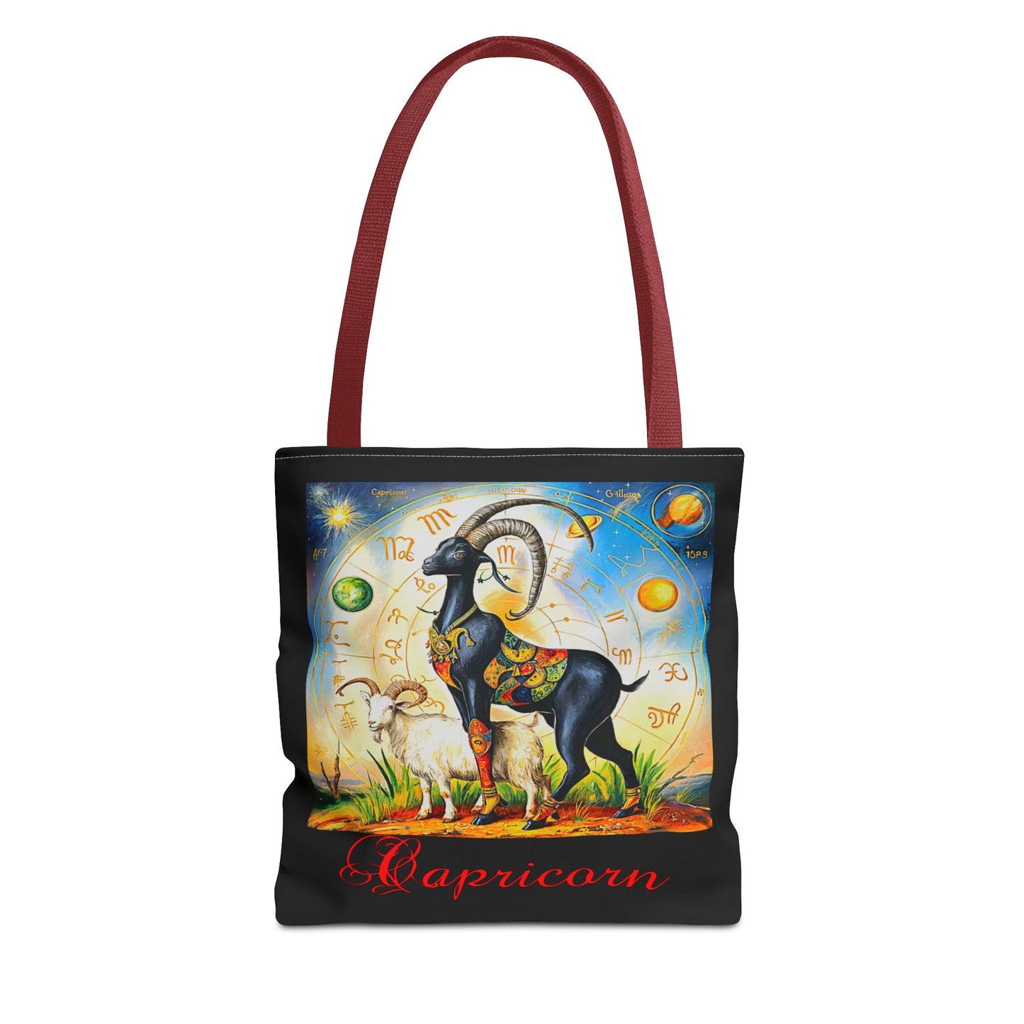 Capricorn Black Tote Bag, 3 Sizes