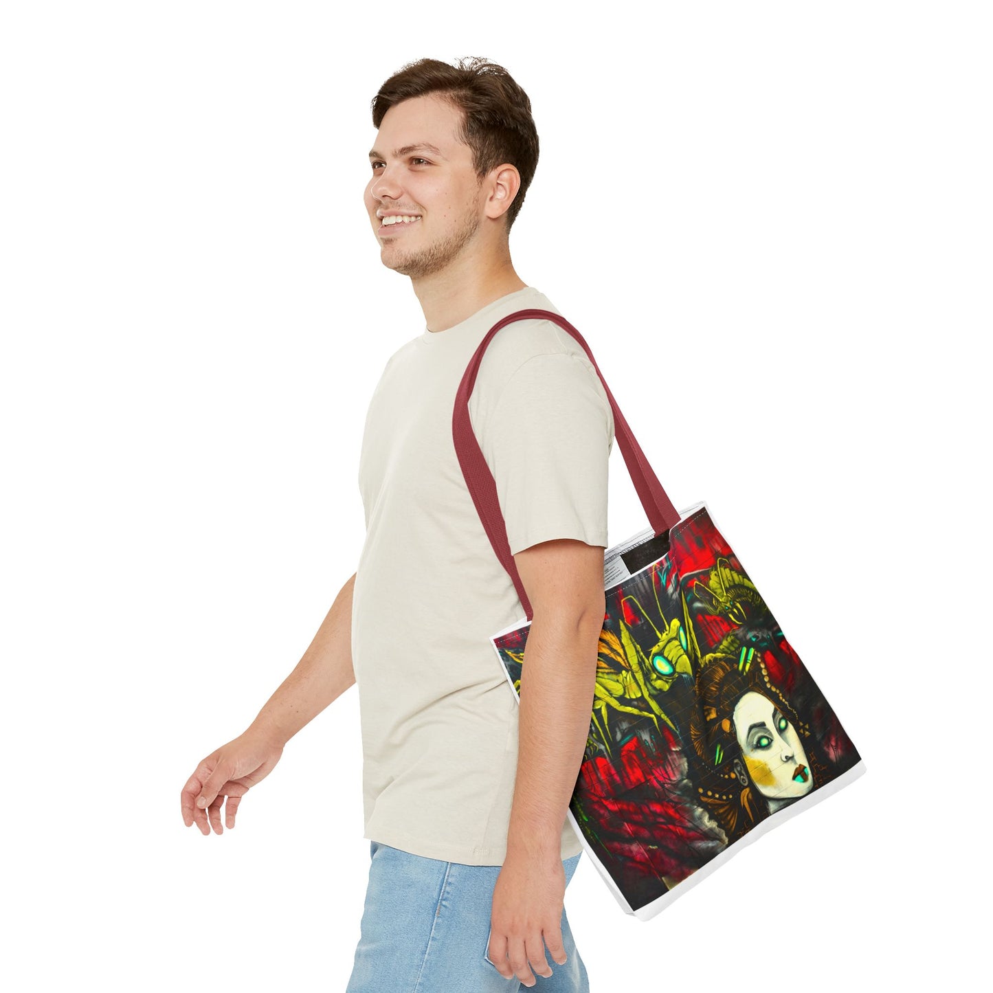 Alien Grasshopper Tote Bag, 3 Sizes