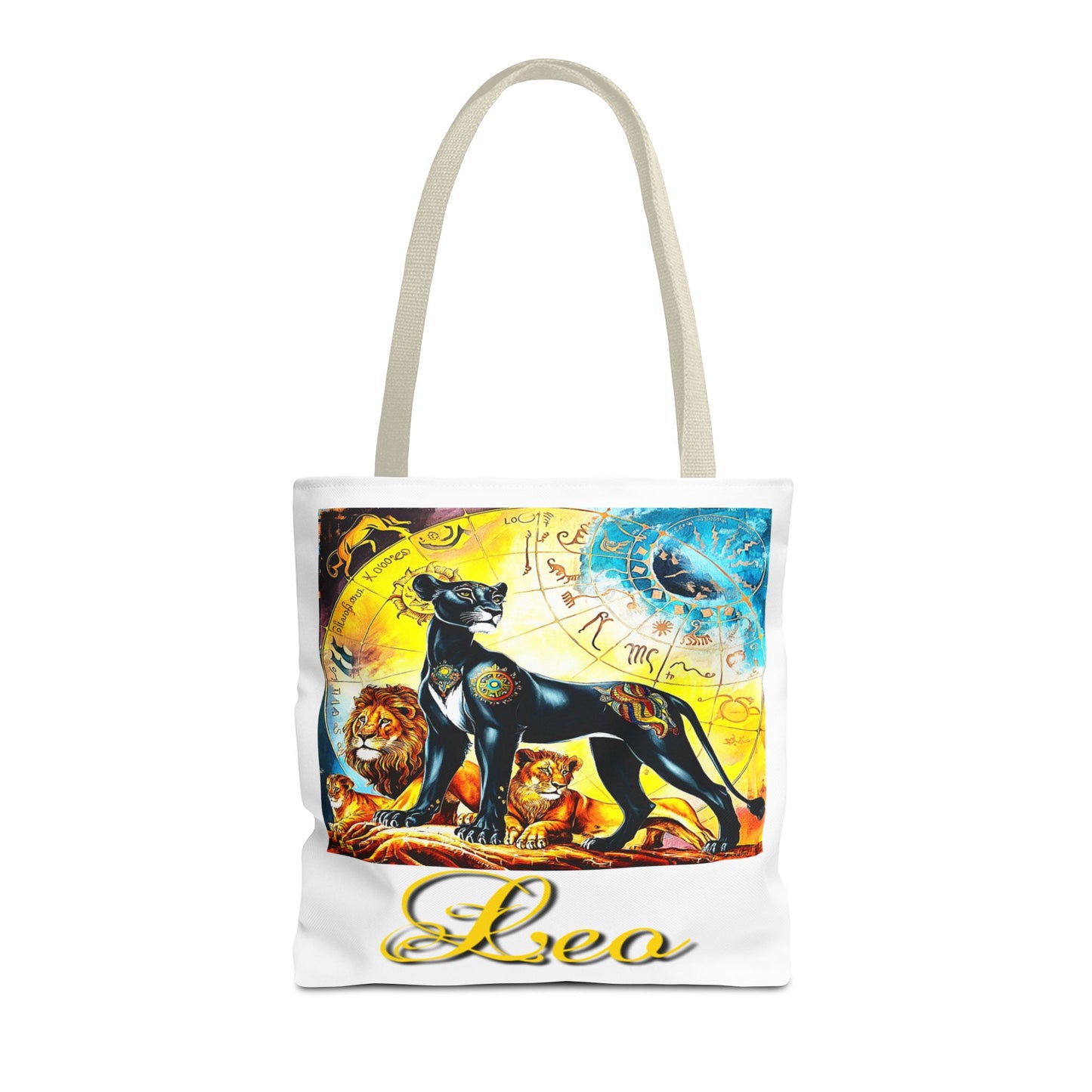 Leo White Tote Bag, 3 Sizes