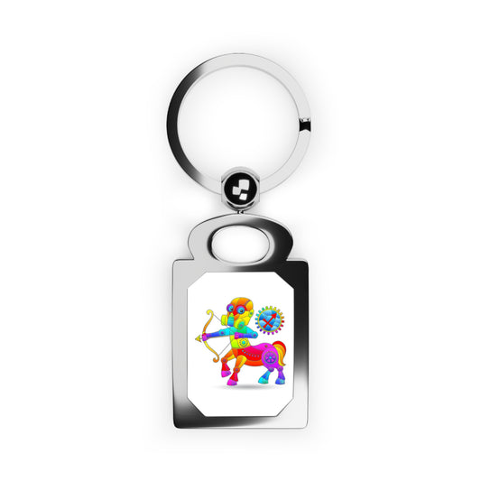 Sagittarius Rainbow Steampunk, Rectangle Photo Keyring