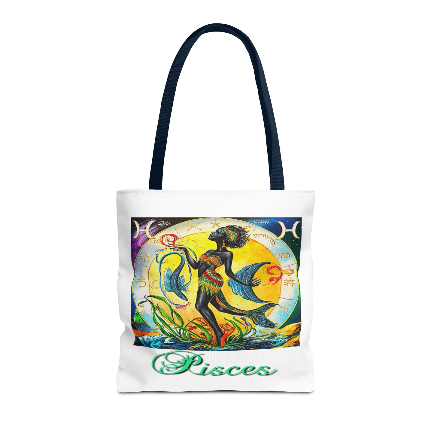 Pisces White Tote Bag, 3 Sizes