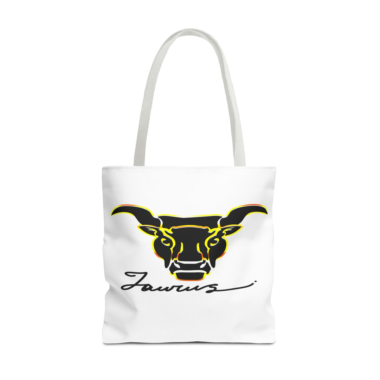 Taurus Bull White Tote Bag, 3 Sizes